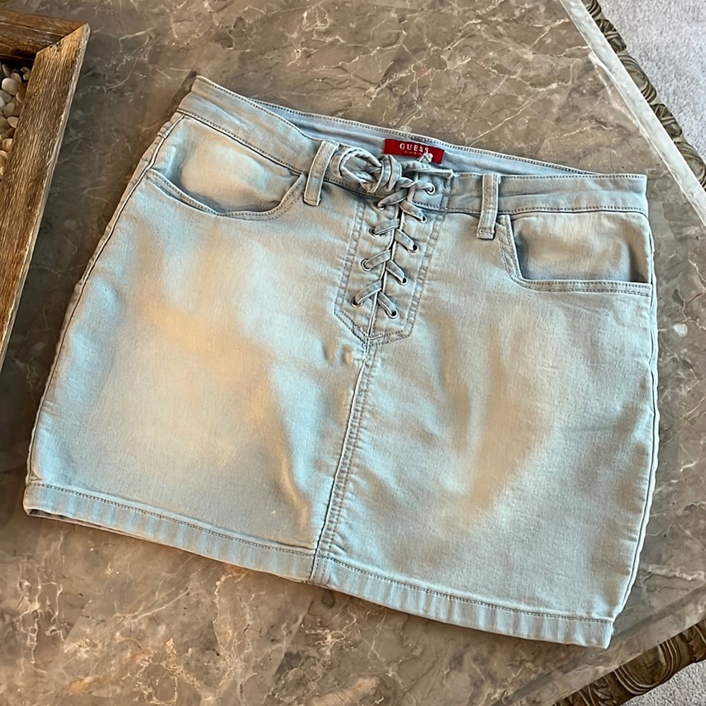 Stretch jean skirt